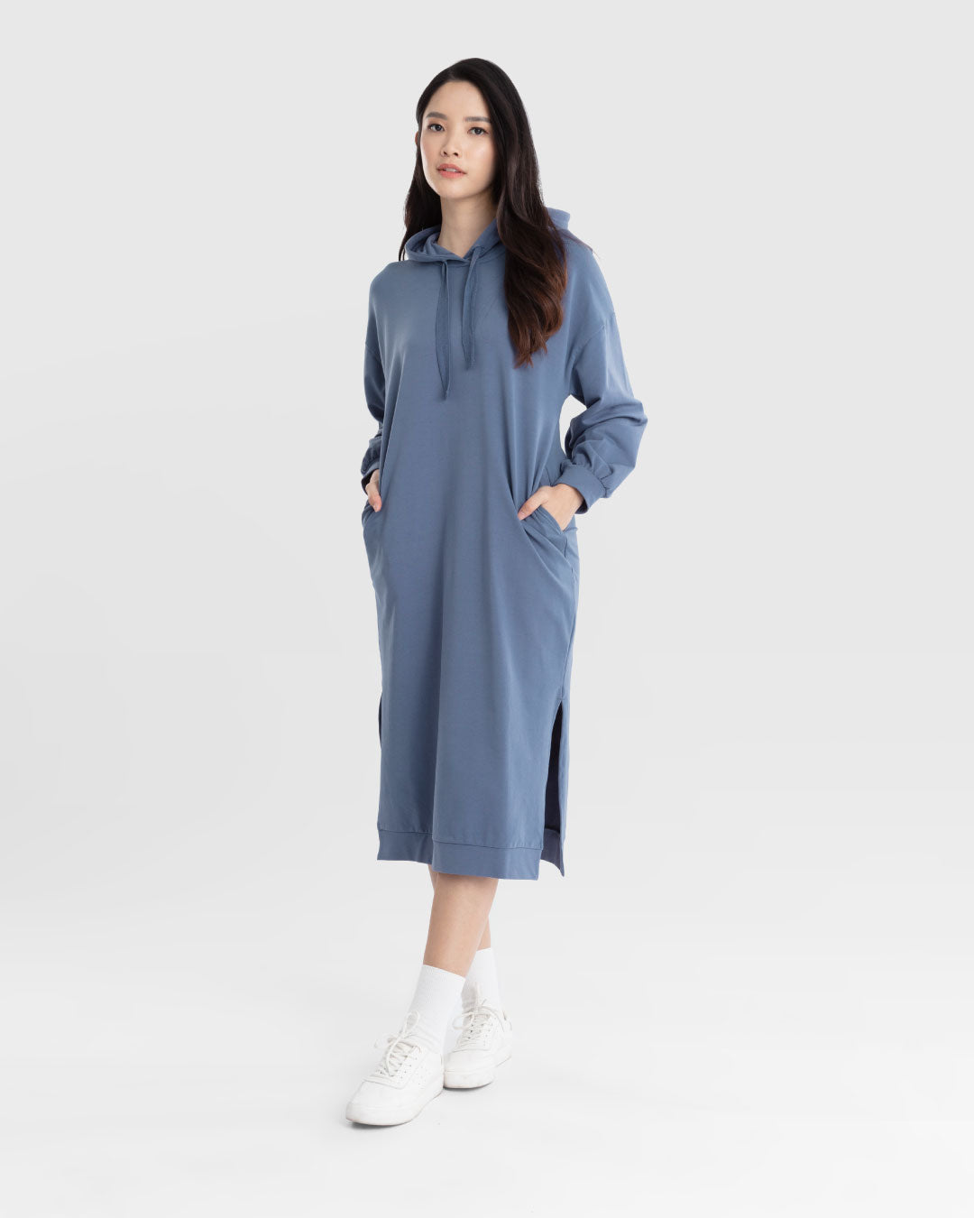 Women Midi Hoodie Dress