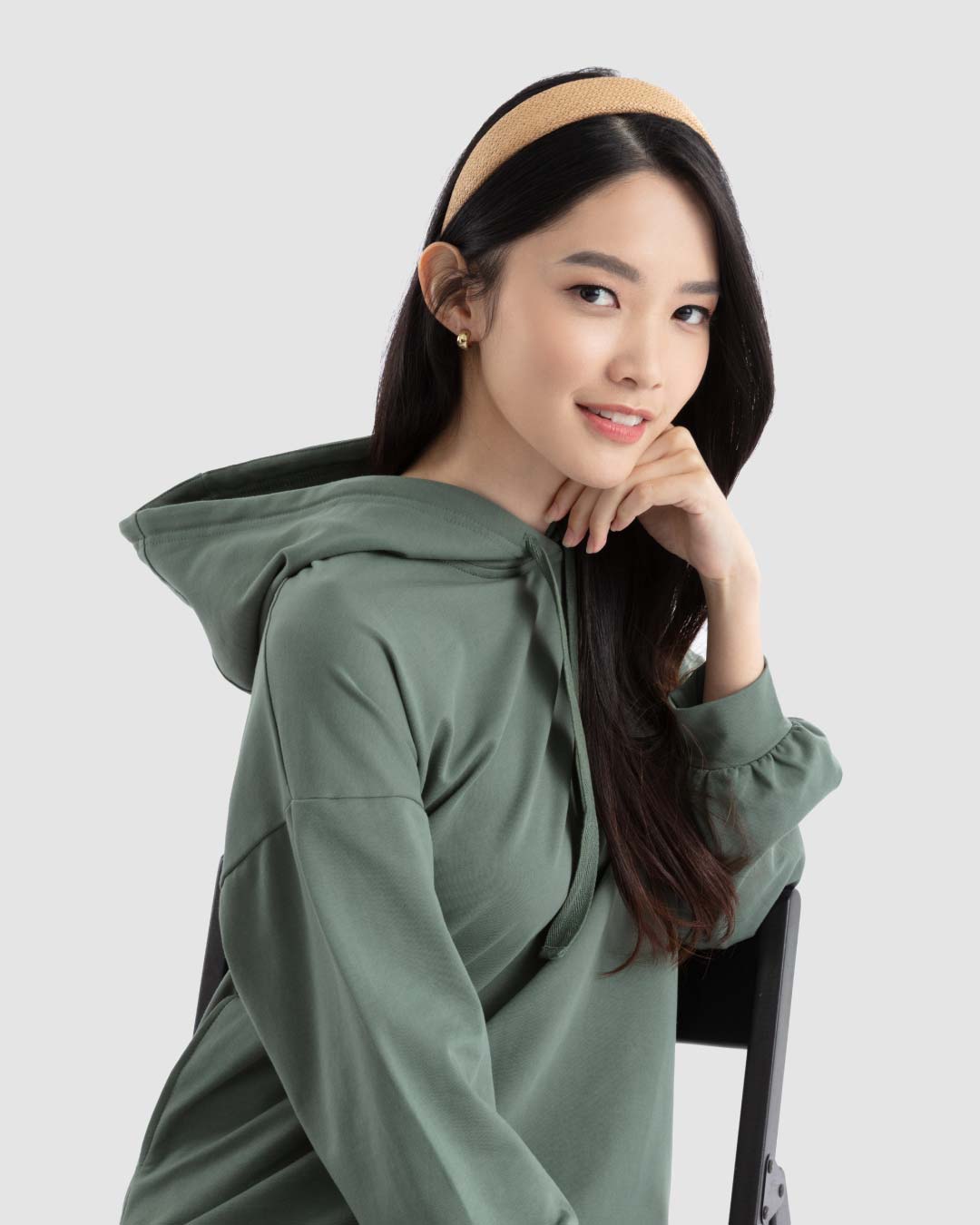 Women Midi Hoodie Dress