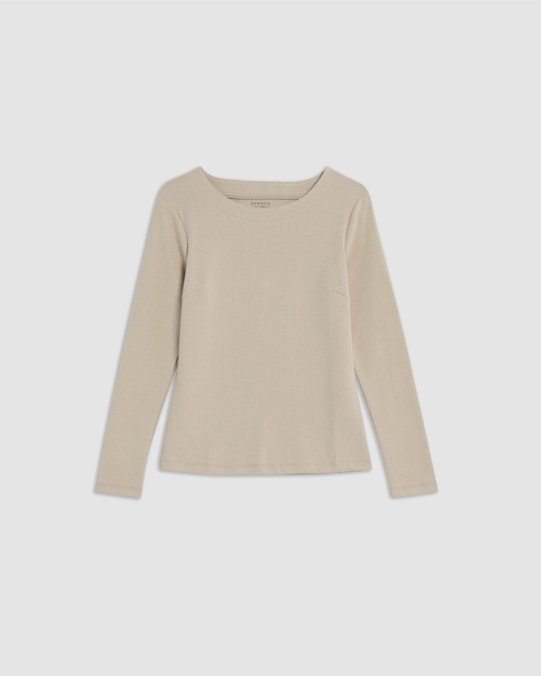 Women Boatneck Long Sleeve Fitted Top