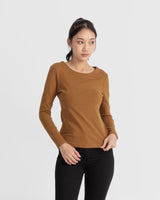 Women Boatneck Long Sleeve Fitted Top
