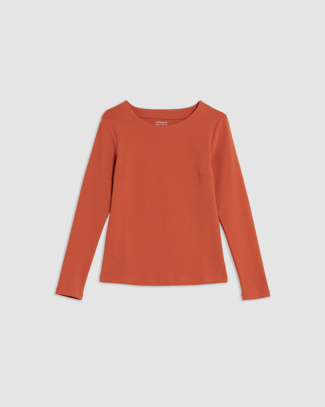 Women Boatneck Long Sleeve Fitted Top