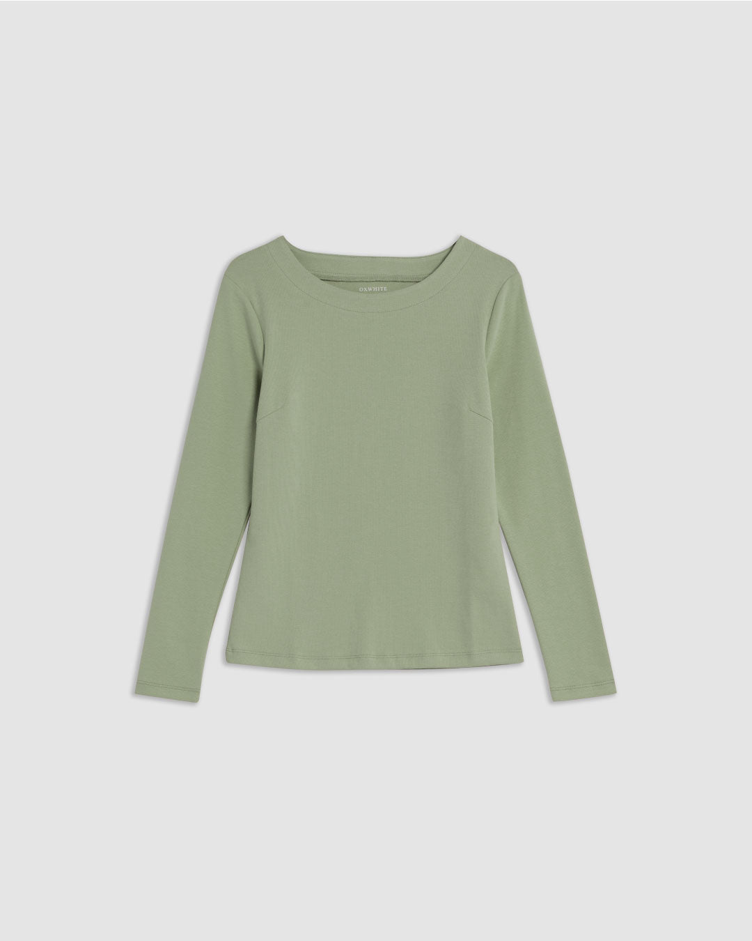 Women Boatneck Long Sleeve Fitted Top