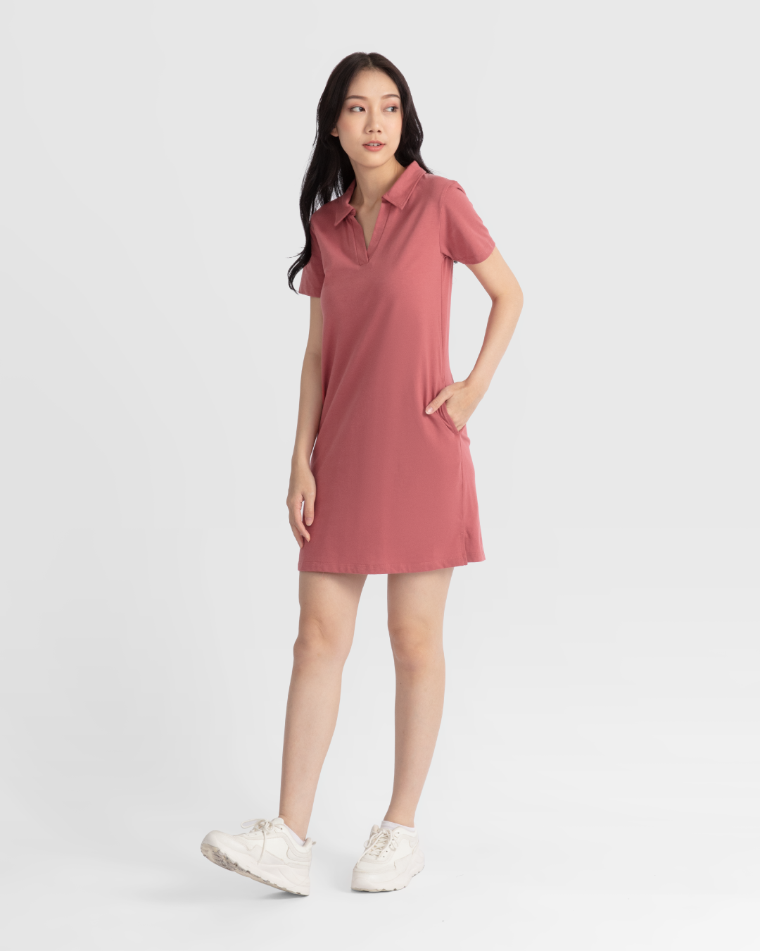 Pink polo shirt sales dress