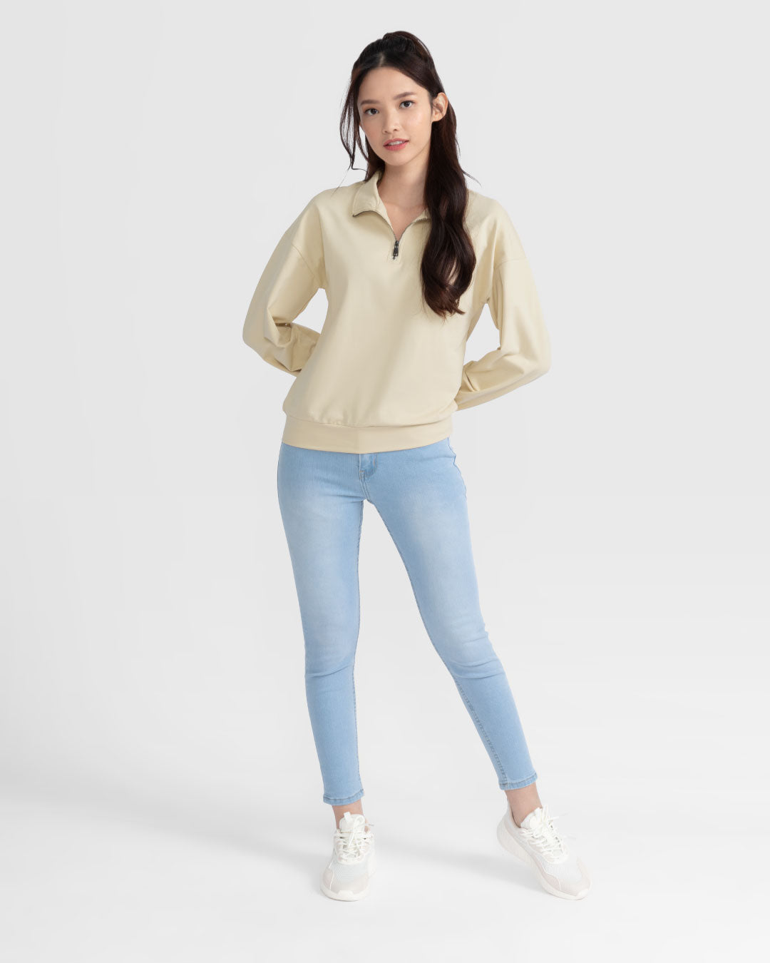 Women Half Zip Turtleneck Sweater