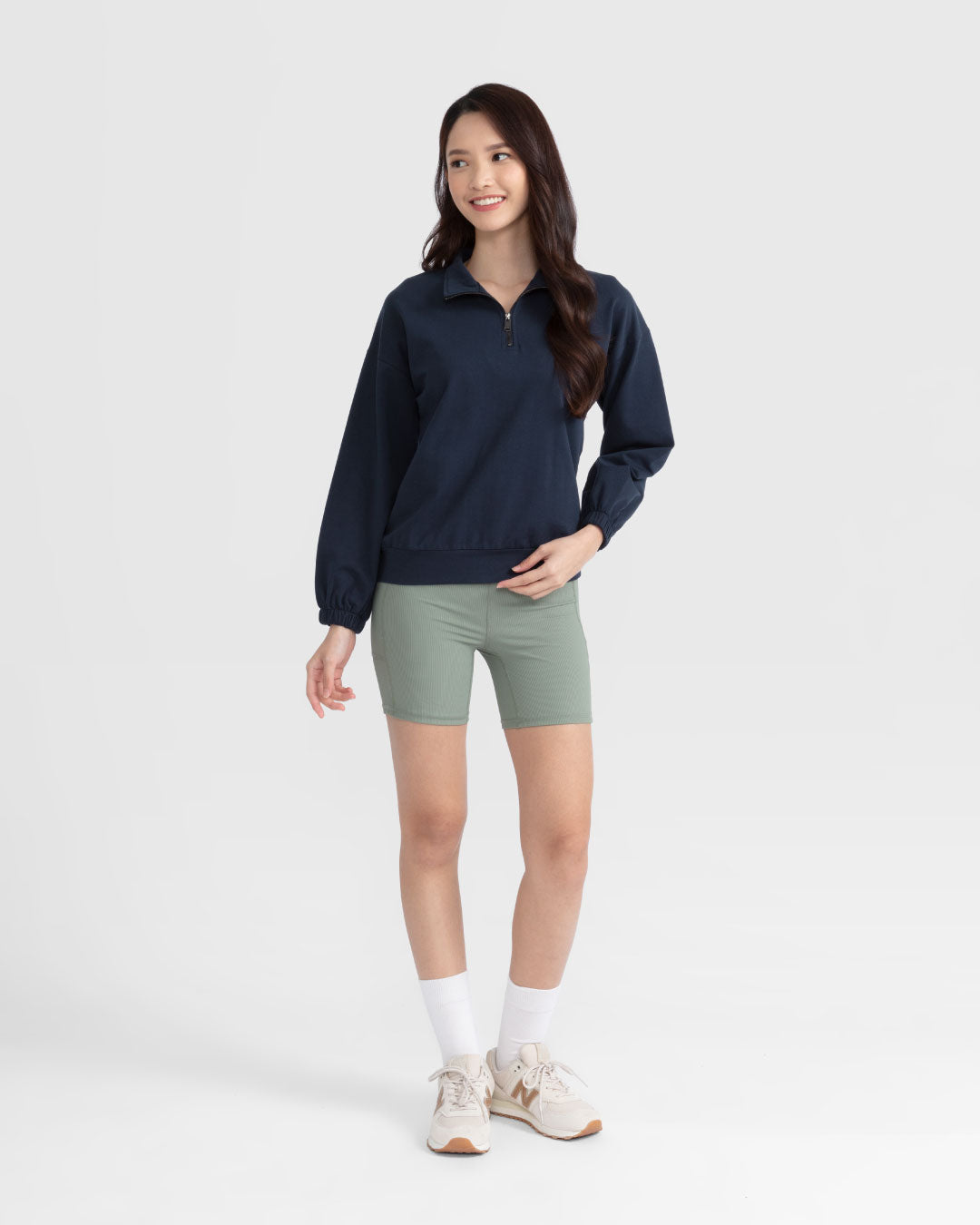Women Half Zip Turtleneck Sweater