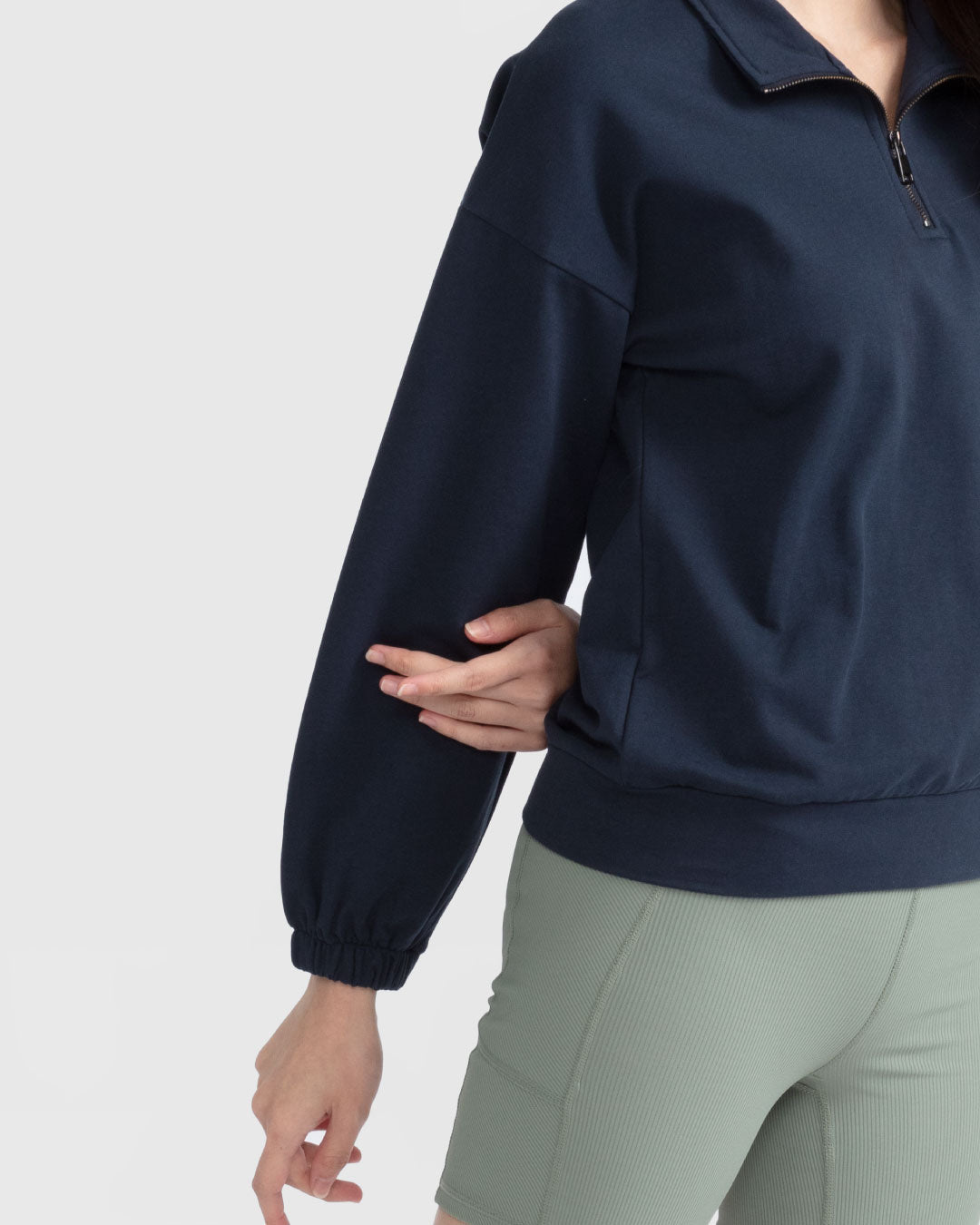 Women Half Zip Turtleneck Sweater