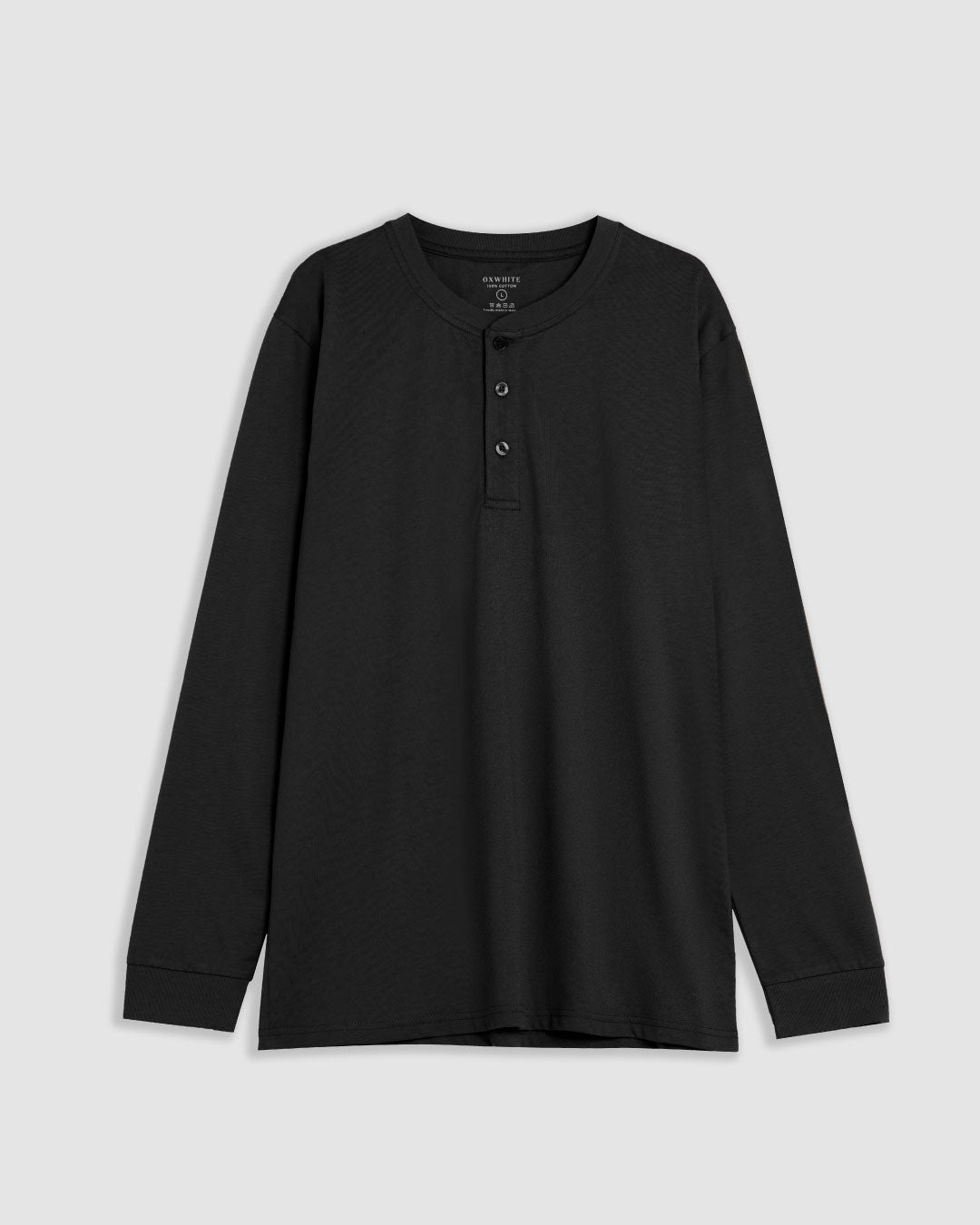 waffle knit raglan henley shirt