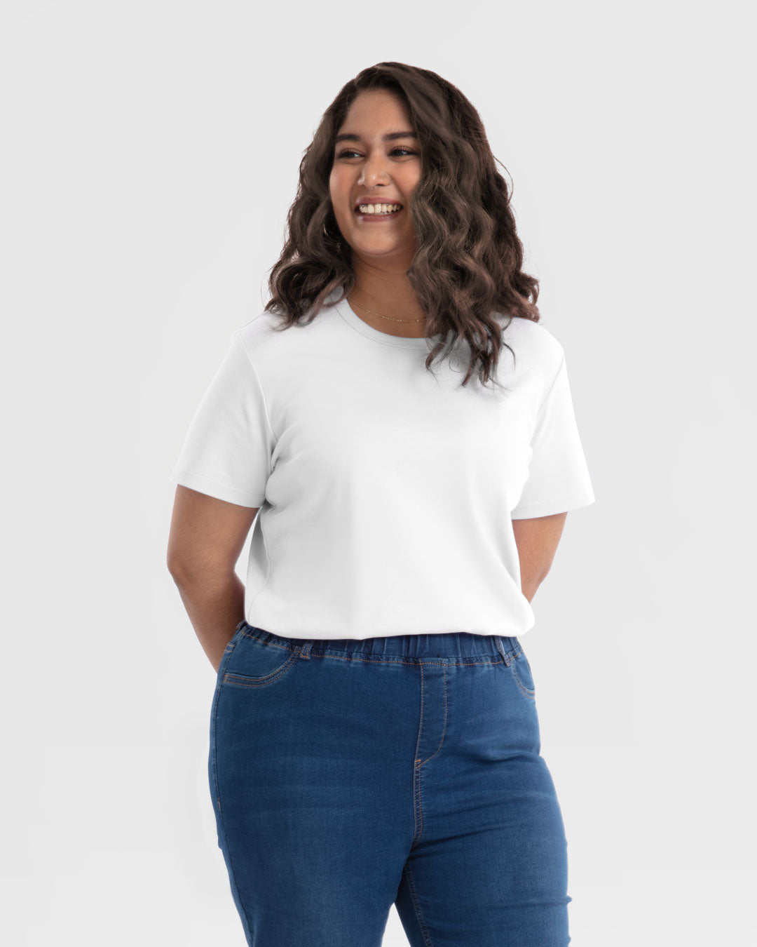 Women Premium Weight Cotton Crew Neck Tee (Essential)
